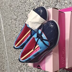 Jumping Jacks Skimmer Loafer‎ Raindrop Navy Blue Shiny Slip On Girls Balleto